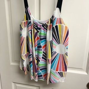 Trina Turk tank blouse multicolor bright color top